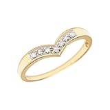 10K Yellow Gold Diamond Chevron Ring