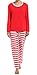 Latuza Women's Christmas Pajamas Set with Top & Striped Pants