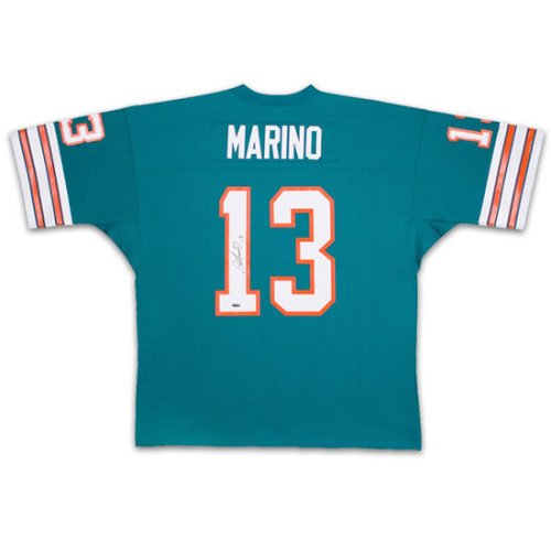 Miami Dolphins Dan Marino Autographed Away/Aqua Jersey (UDA)