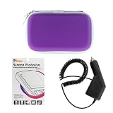 GTMax Black Rapid Car Charger + Premium Purple Pouch Carrying Case + Durable Clear LCD Screen Protector for Garmin nuvi 265WT, nuvi 260W, nuvi 255W, nuvi 250W, nuvi 205W, nuvi 200W TomTom GO 920, 720, 930 630 730 GPS