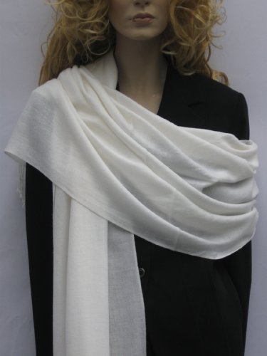 SCARVES- IVORY PASHMINA STOLE from Legend Collections