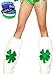 St Patrick's Day Furry Shamrock Novelty Leg Warmers (White) with Bewild Bracelet