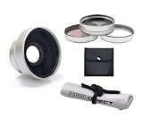 Optics 2.5x High Definition, Super Telephoto Lens for Canon VIXIA HF10 & VIXIA HF20 (37mm) + Nwv Direct Microfiber Cleaning Cloth