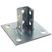 Morris Products 17454 Post Base Single Channel, 4 Hole, Square, 3-1/2" Channel