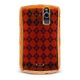 Premium Orange Plaid Checker Soft Silicone Skin Cover Case for Blackberry Curve 8300 8310 8330