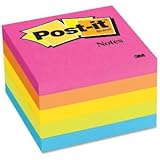 Post-it Notes, 3 x 3-Inches, Assorted Neon Colors, 5-Pads/Pack, Case of 24 Packs