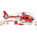 Dickie 356 3979 - Rettungshubschrauber mit Licht, Sound inkl. Figur, elektr.Seilwinde, Zubeh�r, 64cm, rot/wei�