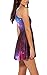 Voglee Fashion Women Galaxy Print Sleeveless Purple Pleated Skater Dress