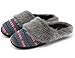 HomeTop Women's Faux Cashmere Knitted & Faux Fur Lined Slip-On Memory Foam Clog Slippers Indoor/Outdoor