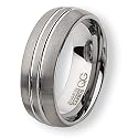 Grooved Brushed & Polished Tungsten Carbide Ring (8.0 mm) - Sizes 7-13