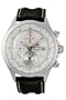 Orient Men's CTD0T004W 50m Alarm Chronograph (minute and 1/5 Second) with Date, Small Second Hand Black Leather White Watch