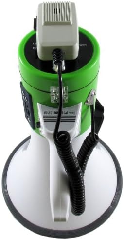 Professional Megaphone Blowhorn with Siren, Recording Function, USB / SD Reader and Aux In Jack (Rechargeable Battery Included)