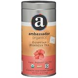 Ambassador Organics Biodynamic Egyptian Hibiscus Tea 15 Count 1.45 Ounce Tins Pack of 2 by Ambassador Organics