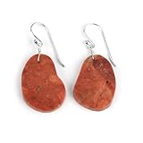 Barse Orange Sponge Coral Slab Earrings