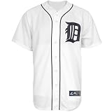 MLB Detroit Tigers Youth Short Sleeve 6 Button Synthetic Replica Jersey (White, Small)