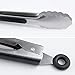 CYLAPEX Set of 2 Stainless Steel Kitchen Tongs 9inch and 12inch with Silicone Grip, Locking Food Tongs for Barbecue, Cooking, Grilling Turner (Black)