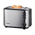 Severin AT 2514 Automatik-Toaster, Edelstahl-geb�rstet-schwarz / 850 W