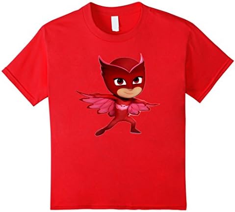 Kids PJ-Marks Fans Owlete/Amaya Crest Costume Tshirt 6 Red