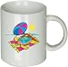 Turtle on Beach Blanket with Umbrella Basking in Sun Coffee Cup Mug Turtle on Beach Blanket with Umbrella Basking in Sun Coffee Cup Mug