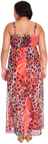 IGIGI Women's Plus Size Rene Tube Maxi Dress in Fuchsia Leopard 14/16