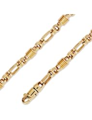 14K Solid Yellow Gold Hip Hop Bullet Chain Necklace 7mm (17/64") 26"