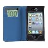 Logotrans Wallet Series Ledertasche f�r Apple iPhone 4 blau