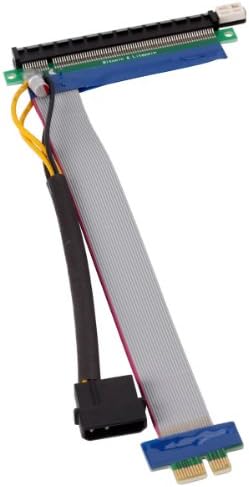PCI-E 16X to 1X Adapter Riser Card Flex Extension Cable Molex Power