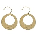 14K Gold Over Silver Hammered Drop Earring