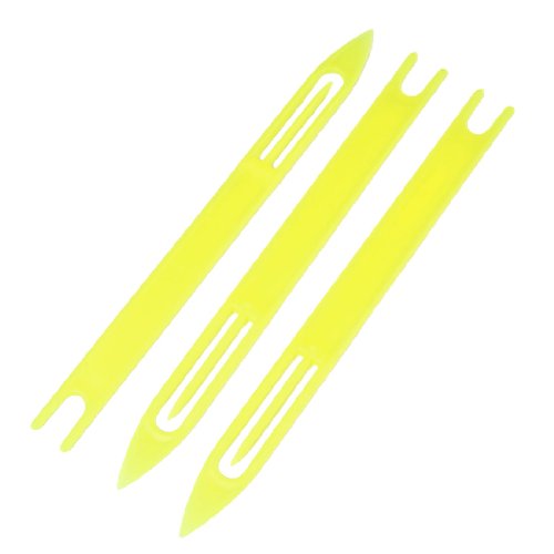 3 Pcs Yellow Plastic Fishing Net Repair Needle Shuttle Bobbin 8#