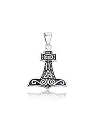 Bling Jewelry Thors Hammer Celtic Knot 925 Sterling Silver Pendant