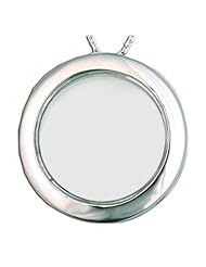 Sterling Silver Round Glass Locket Sterling Silver 1 Inch x 1 Inch