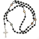 Faux Pearl Black Rosary with Photographs