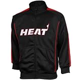 NBA Majestic Miami Heat Youth Tricot Team Full Zip Track Jacket - Black (Medium)