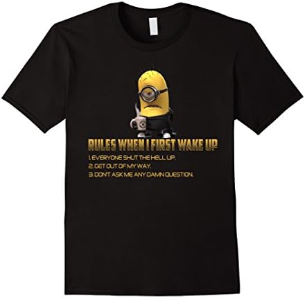 Men's Rules When I First Wake Up t shirt Medium Black