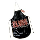 Picture Of Elvis Presley Ate Here Novelty Apron - Black