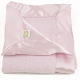 Comfort Silkie Satin & Chenille Security Blanket 14x17 Assorted Colors, Pink