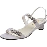 Annie Shoes Women's Avery Slingback Sandal,White Satin,8.5 M US