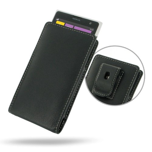Nokia Lumia 1020 with Belt Clip PDair Black Leather Vertical Pouch