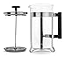 FP Coffee Maker French Press Coffee Maker w/ Glass Carafe and Sturdy Metal Frame: 34 oz (8 cup) capacity; smooth plunger, fine mesh filter, sturdy handle and frame, dishwasher safe parts.