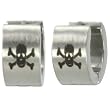 7mm Stainless Steel Skull Huggie Hoop Earrings
