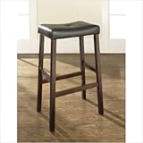 Upholstered 29" Saddle Seat Bar Stool in Vintage Mahogany Finish [Set of 2] ....