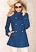 metrostyle Mandarin Collar Pea Coat (BLACK,12)