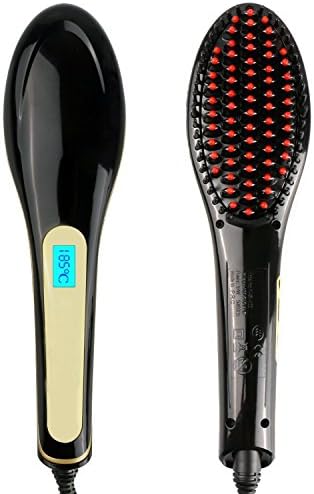 Hair Straightener,Emontek® Straighter Comb,Electric Hot Hair Brush LCD Ion Brush Auto Straight Tool,Anti-Scald Massager,Electric Comb Hair Straightening Irons(Black)