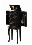 Jewelry Armoire Queen Anne Legs In Black Finish