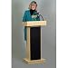 Oklahoma Sound 800x-MY Orator Floor Sound Lectern, 22" Width x 46" Height x 17" Depth, Mahogany