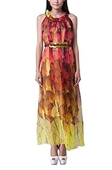 Ankle Length Vintage Belted Off the Shoulder Sleeveless Polyester Floral Print  Dress