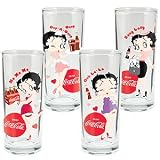 Vandor Betty Boop/Coke Glasses, Set of 4