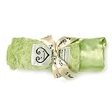 Sage Green Dot Velour Baby Receiving Blanket by My Blankee