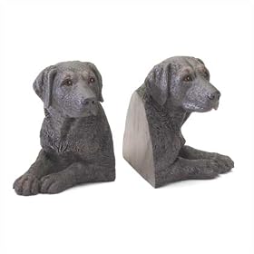 Black Lab Labrador Dog Figurine Bookends Book end Ends by Jed Mart