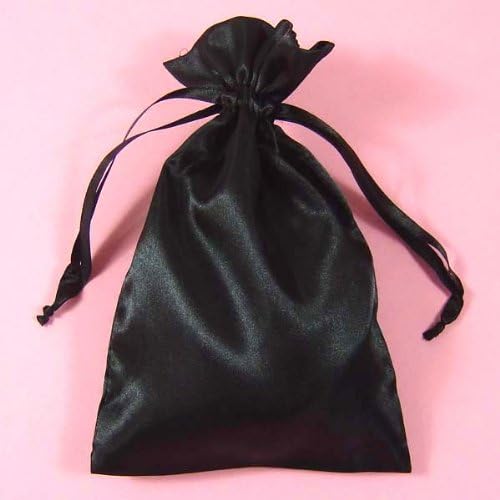 10 Black 4"x 6" Satin Drawstring Pouches With Free Shipping